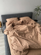 Комплект постільної білизни із вареної бавовни Beige