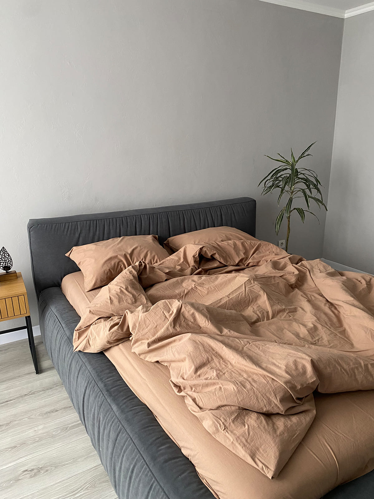 Комплект постільної білизни із вареної бавовни Beige