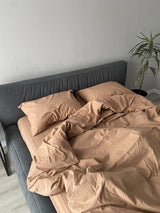 Комплект постільної білизни із вареної бавовни Beige