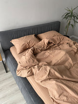 Комплект постільної білизни із вареної бавовни Beige