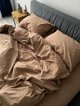 Комплект постільної білизни із вареної бавовни Beige