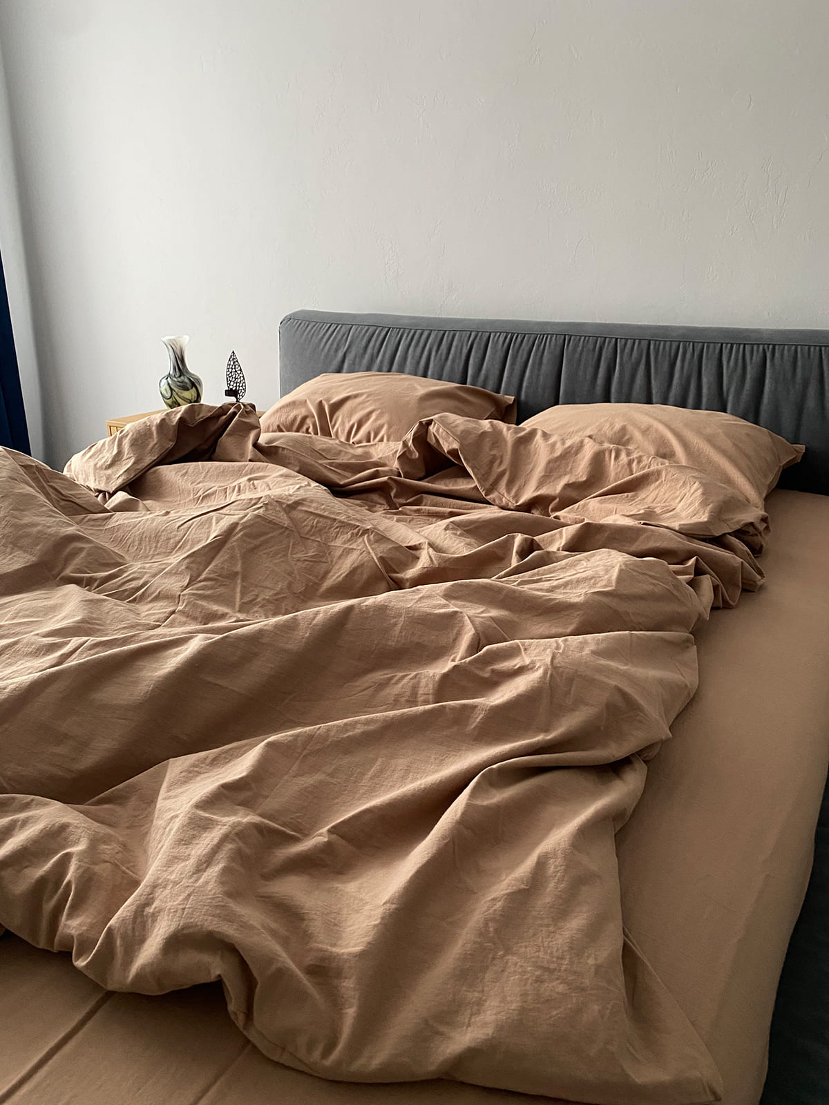 Комплект постільної білизни із вареної бавовни Beige