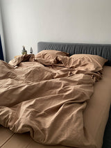 Комплект постільної білизни із вареної бавовни Beige