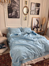 Комплект постільної білизни із бязі Sky з рюшами