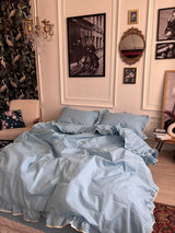 Комплект постільної білизни із бязі Sky з рюшами