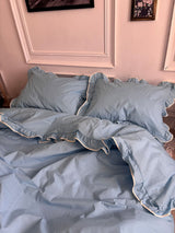 Комплект постільної білизни із бязі Sky з рюшами