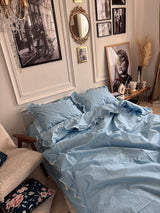 Комплект постільної білизни із бязі Sky з рюшами