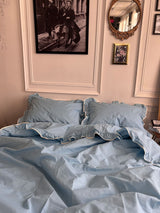 Комплект постільної білизни із бязі Sky з рюшами