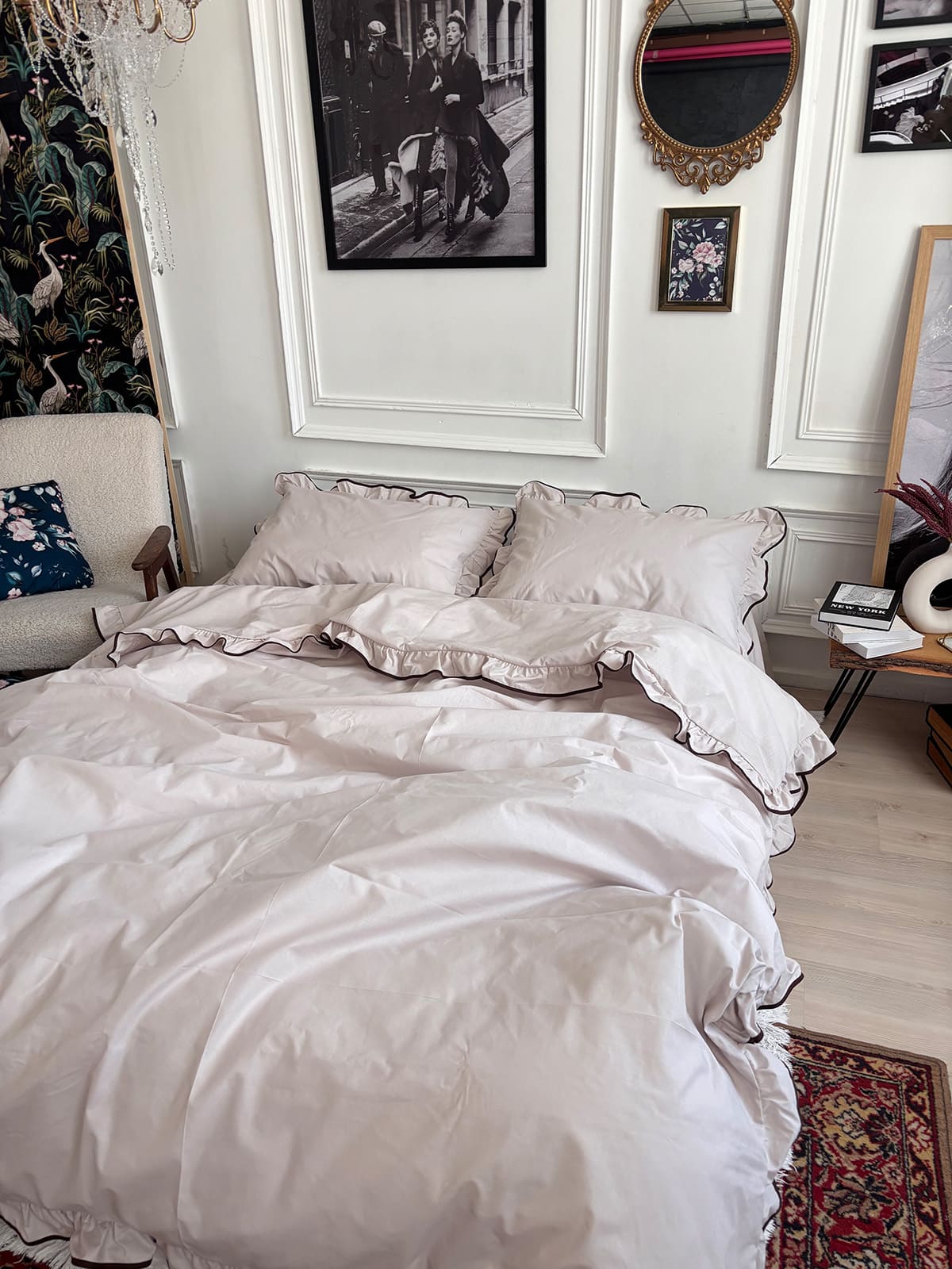 Комплект постільної білизни із бязі Mocco з рюшами