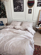 Комплект постільної білизни із бязі Mocco з рюшами