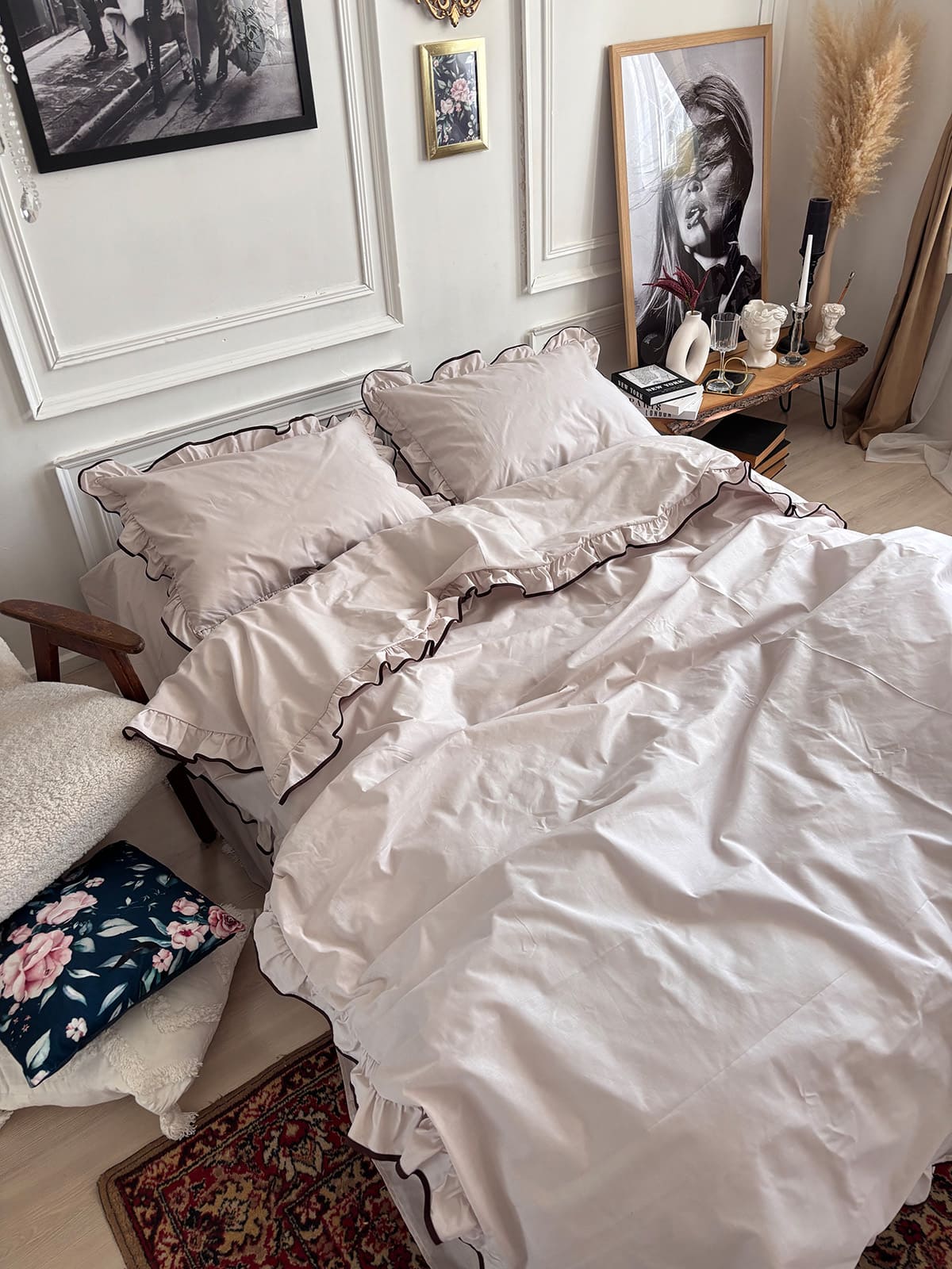 Комплект постільної білизни із бязі Mocco з рюшами