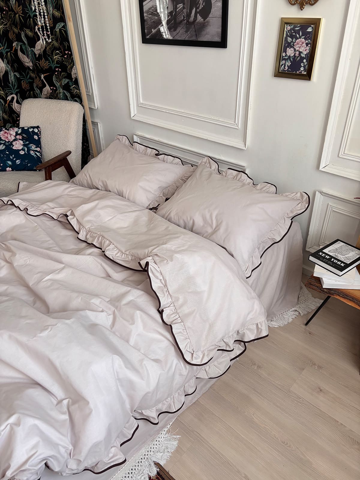 Комплект постільної білизни із бязі Mocco з рюшами