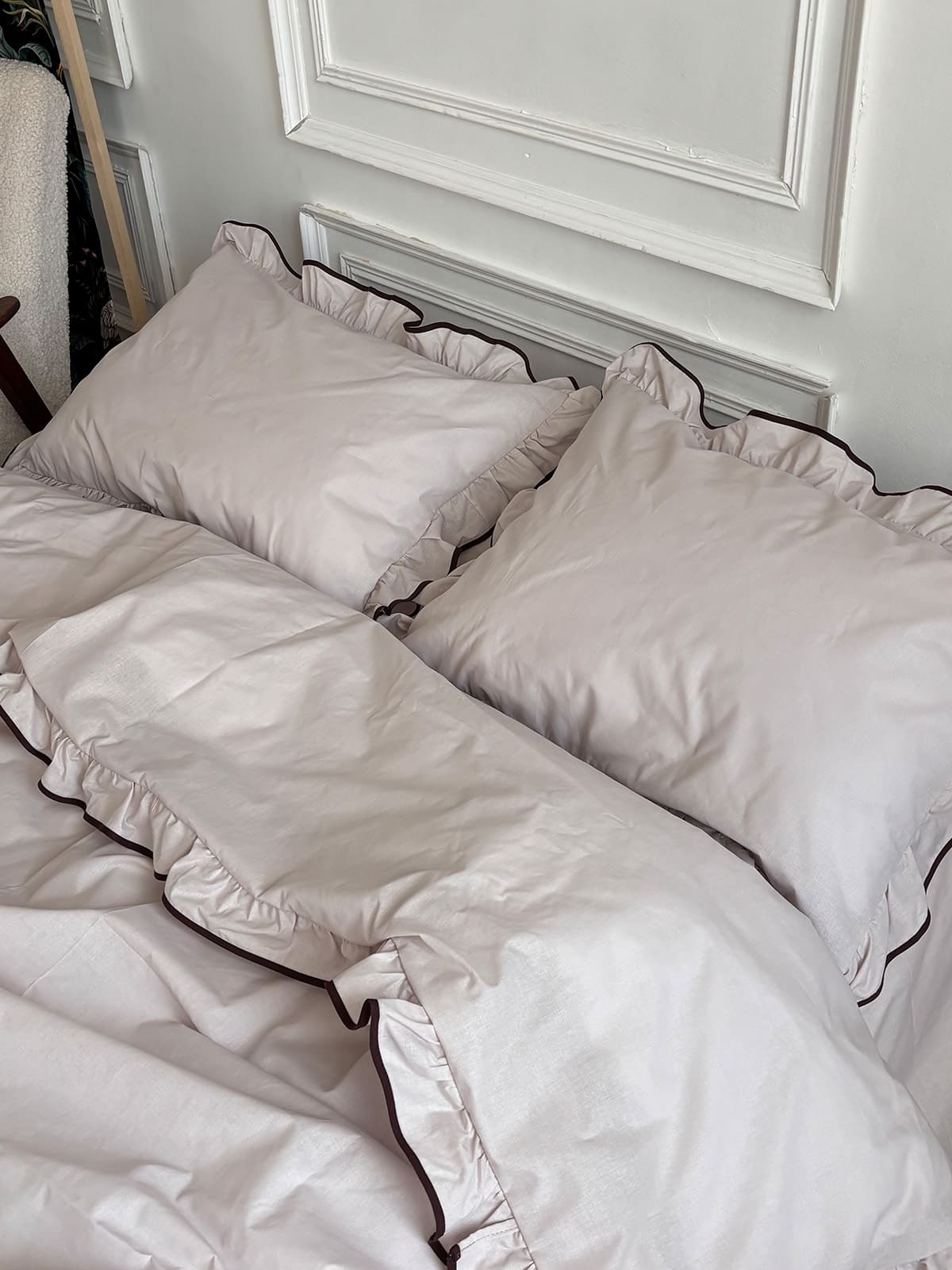 Комплект постільної білизни із бязі Mocco з рюшами