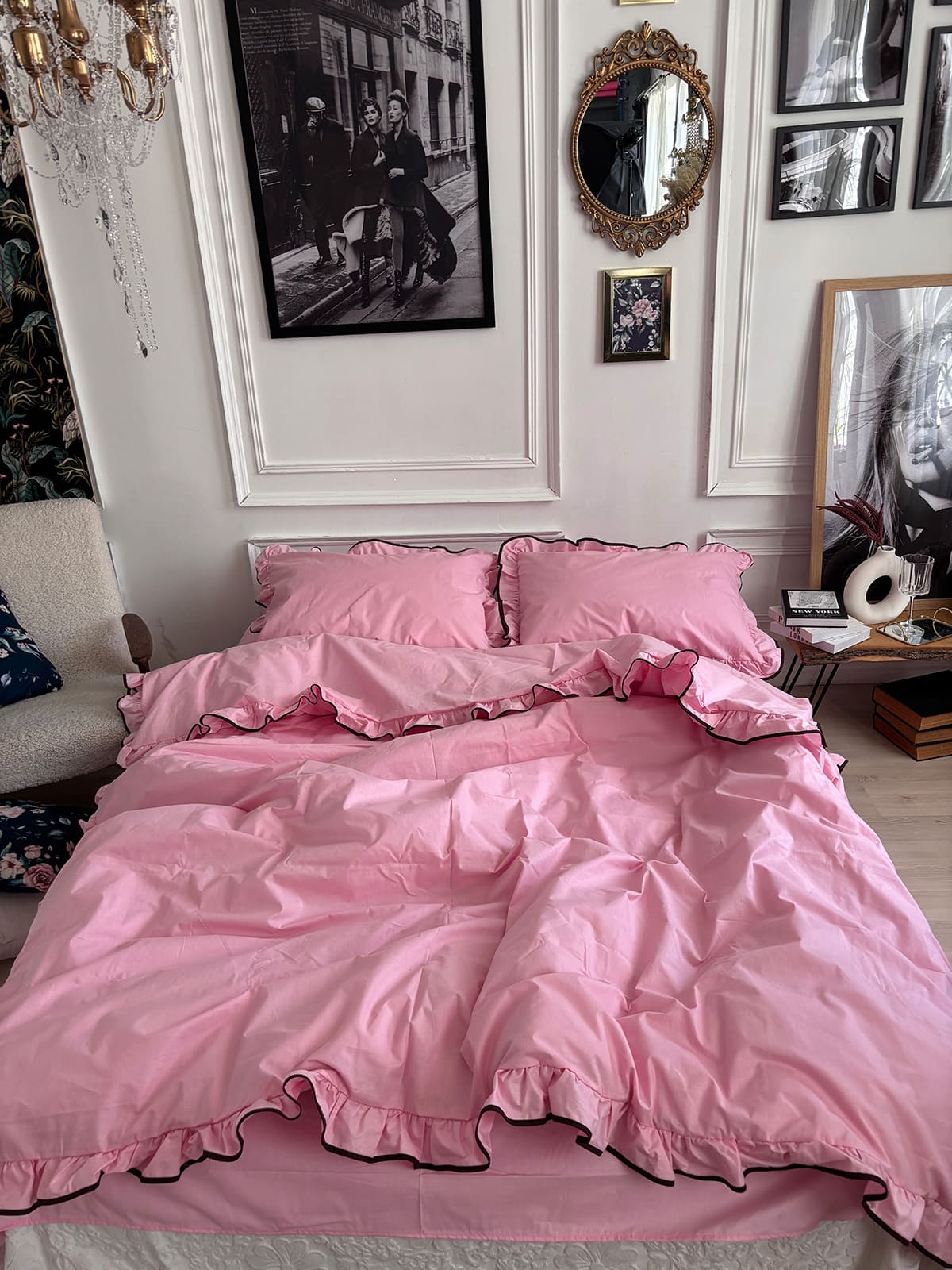 Комплект постільної білизни із бязі Barbie з рюшами