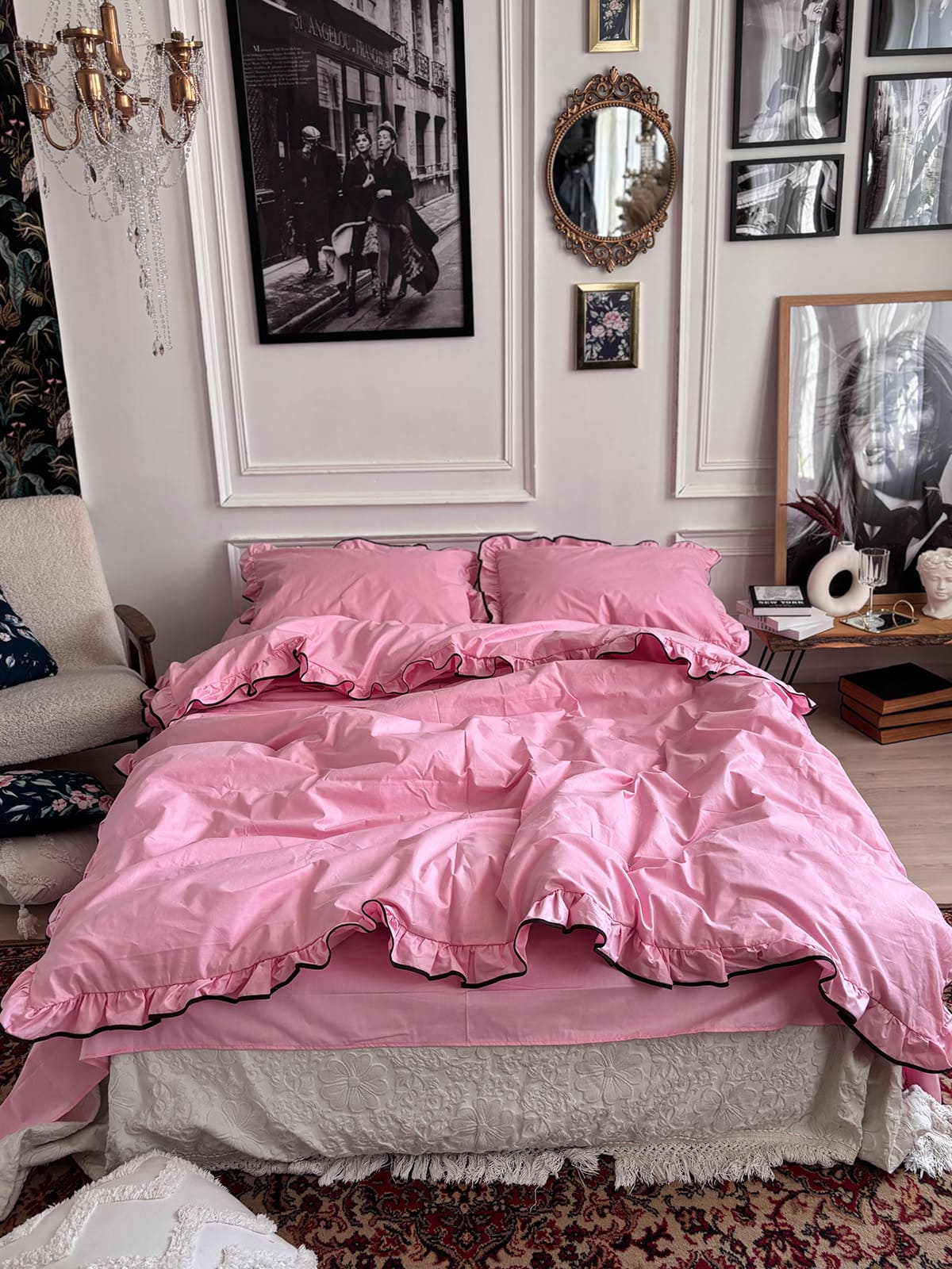 Комплект постільної білизни із бязі Barbie з рюшами