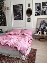 Комплект постільної білизни із бязі Barbie з рюшами