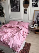 Комплект постільної білизни із бязі Barbie з рюшами