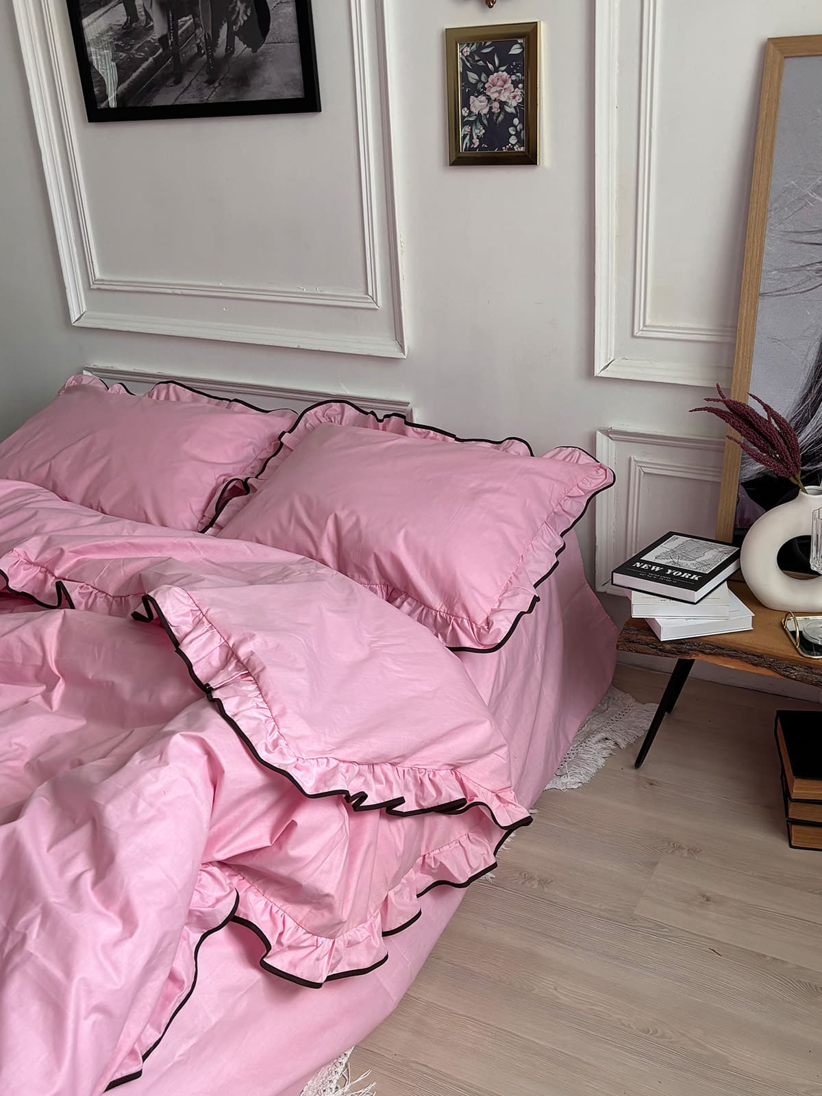 Комплект постільної білизни із бязі Barbie з рюшами