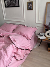 Комплект постільної білизни із бязі Barbie з рюшами