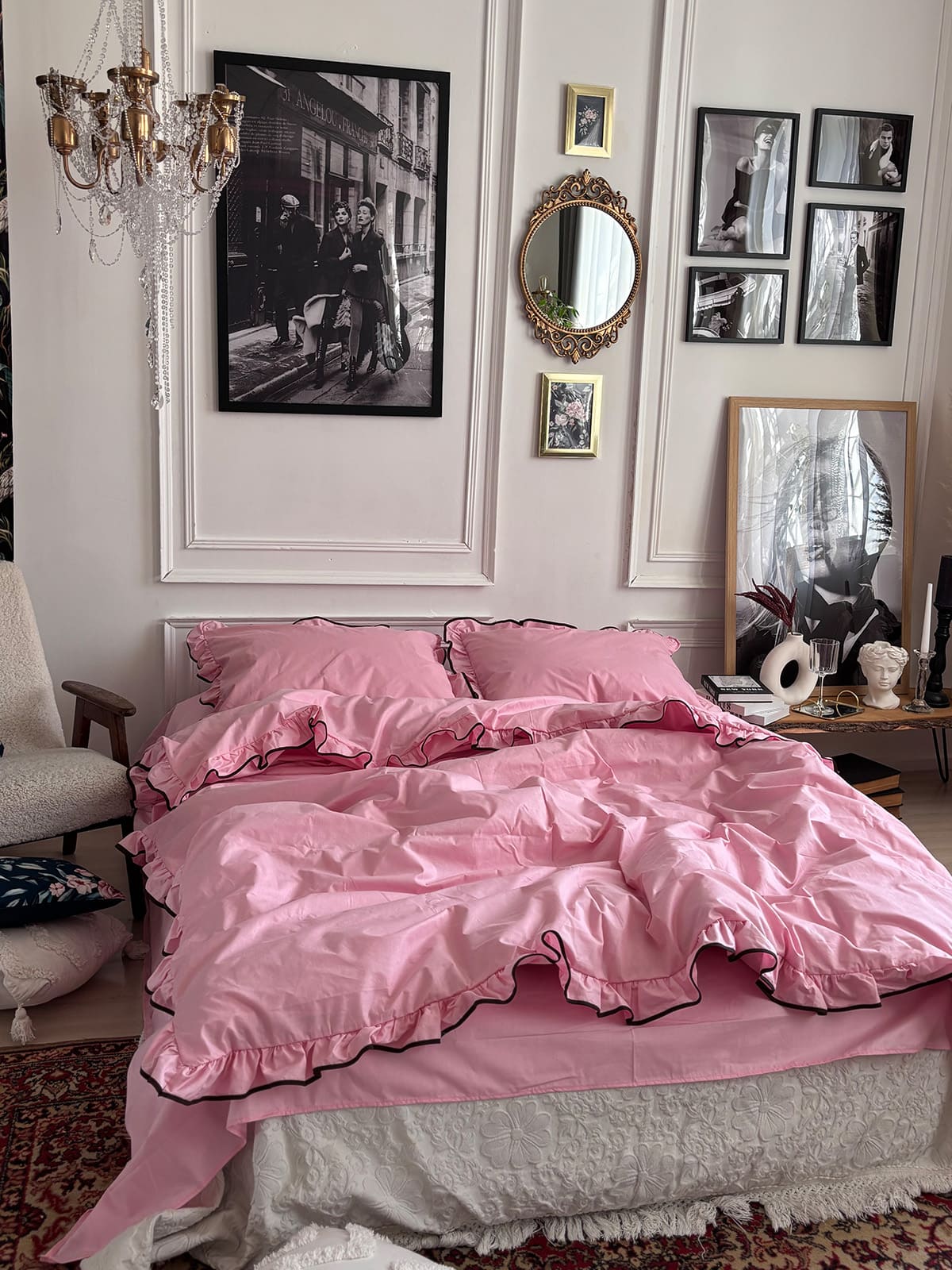 Комплект постільної білизни із бязі Barbie з рюшами