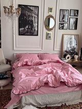 Комплект постільної білизни із бязі Barbie з рюшами