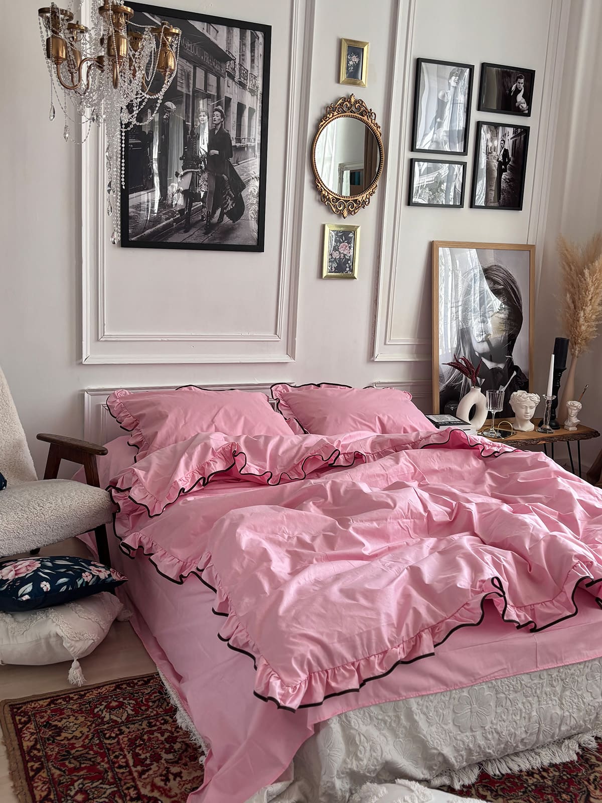 Комплект постільної білизни із бязі Barbie з рюшами