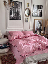 Комплект постільної білизни із бязі Barbie з рюшами