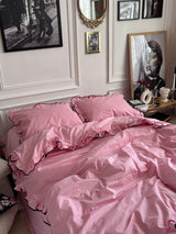 Комплект постільної білизни із бязі Barbie з рюшами