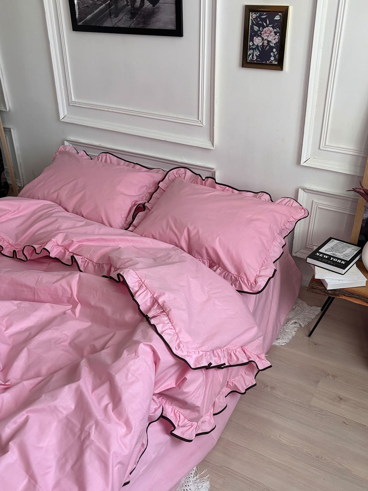 Комплект постільної білизни із бязі Barbie з рюшами