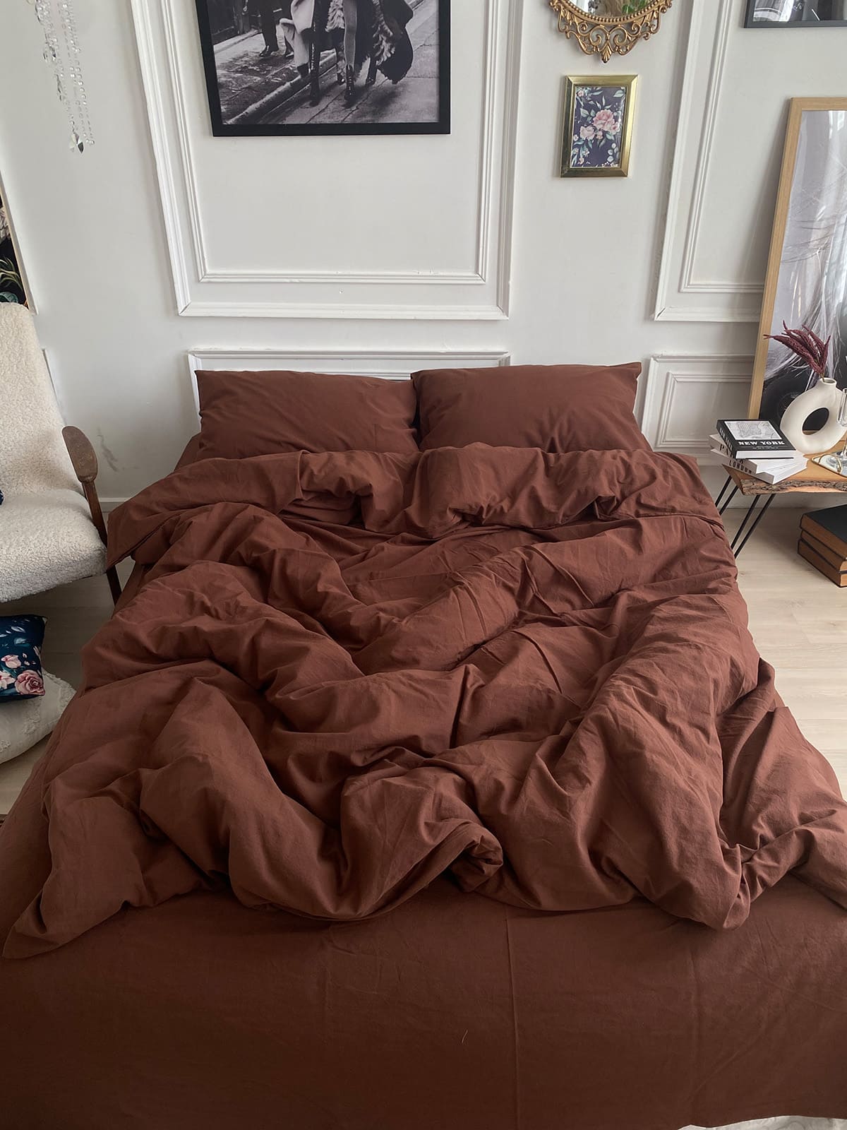 Комплект постільної білизни із вареної бавовни Chocolate