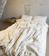 Комплект постільної білизни із бавовни та тенселу Ivory