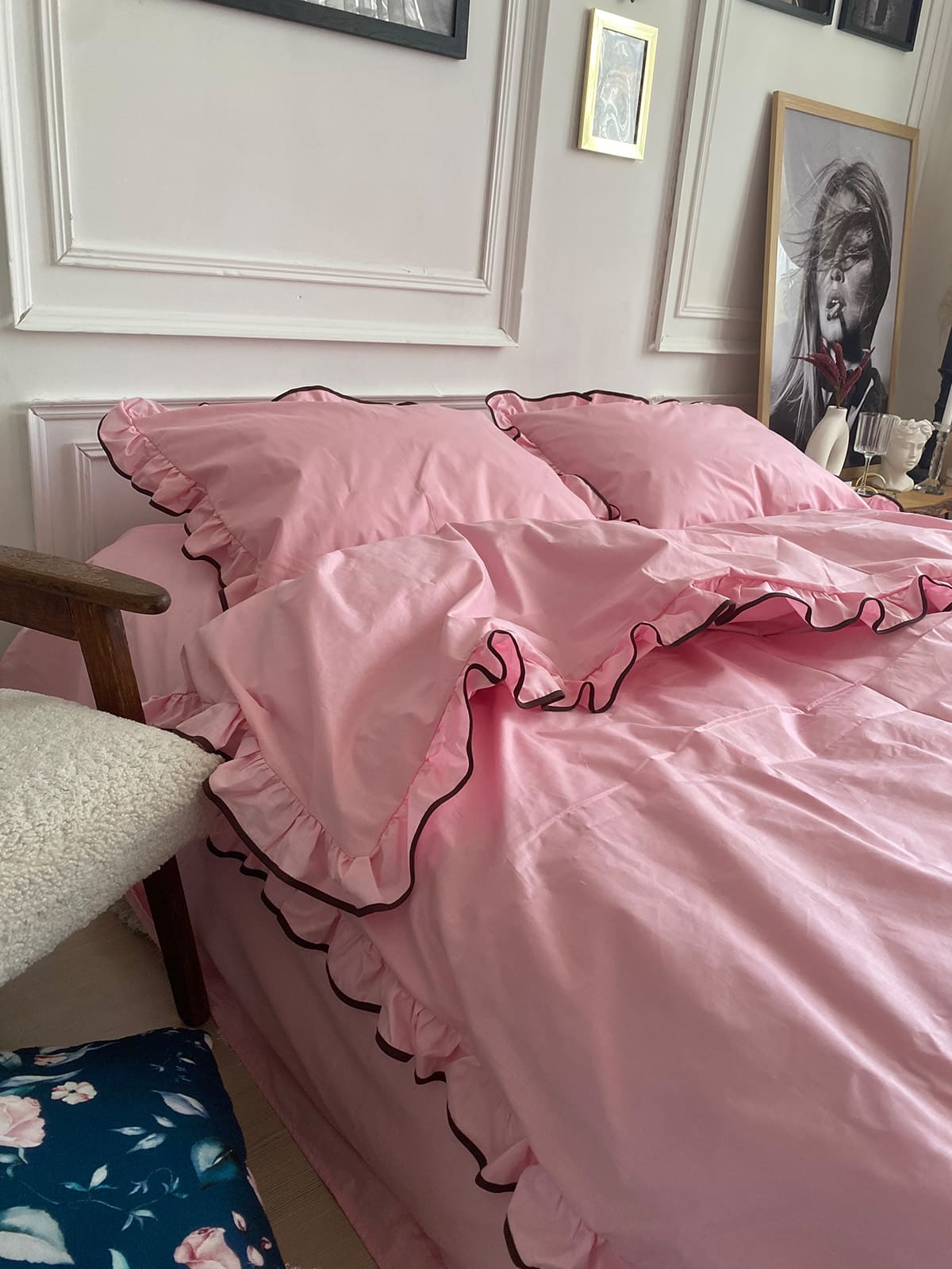 Комплект постільної білизни із бязі Barbie з рюшами