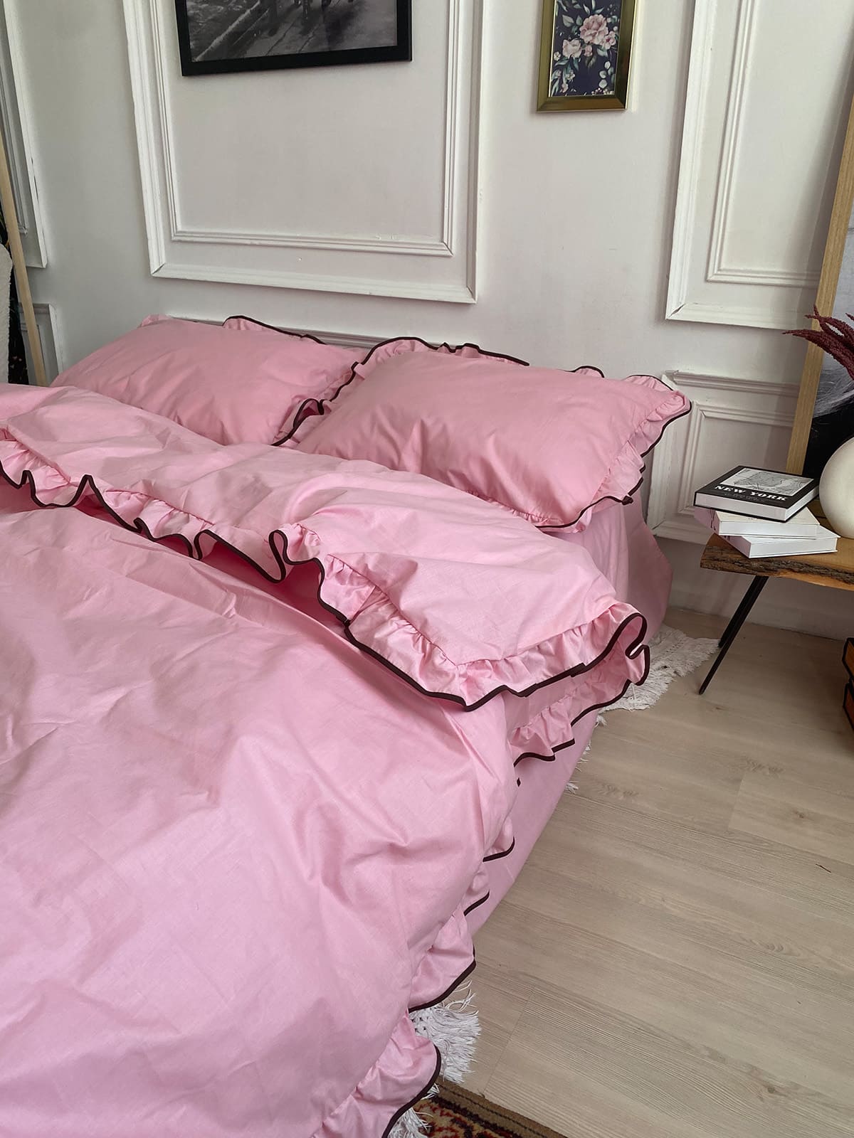 Комплект постільної білизни із бязі Barbie з рюшами