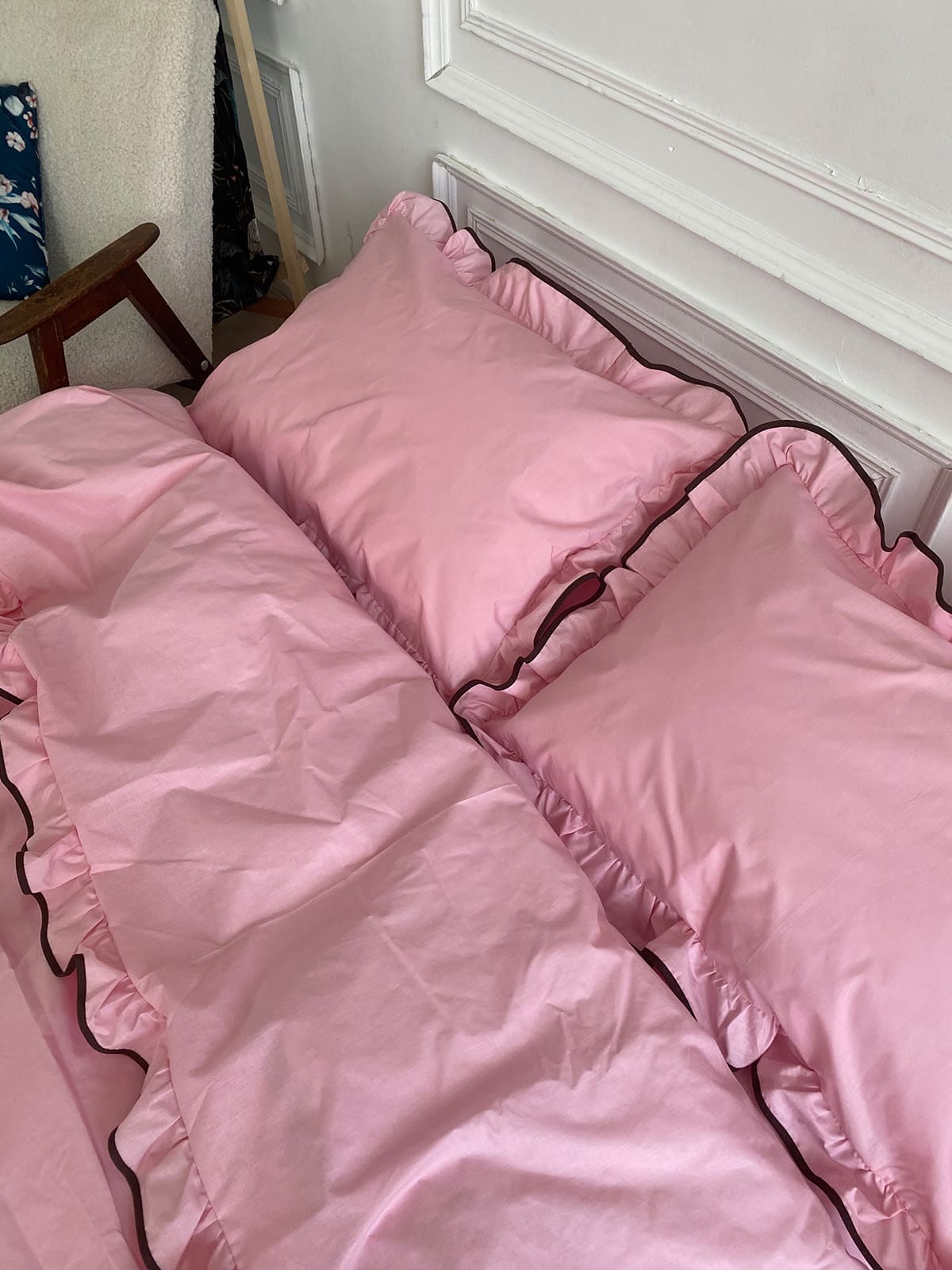 Комплект постільної білизни із бязі Barbie з рюшами