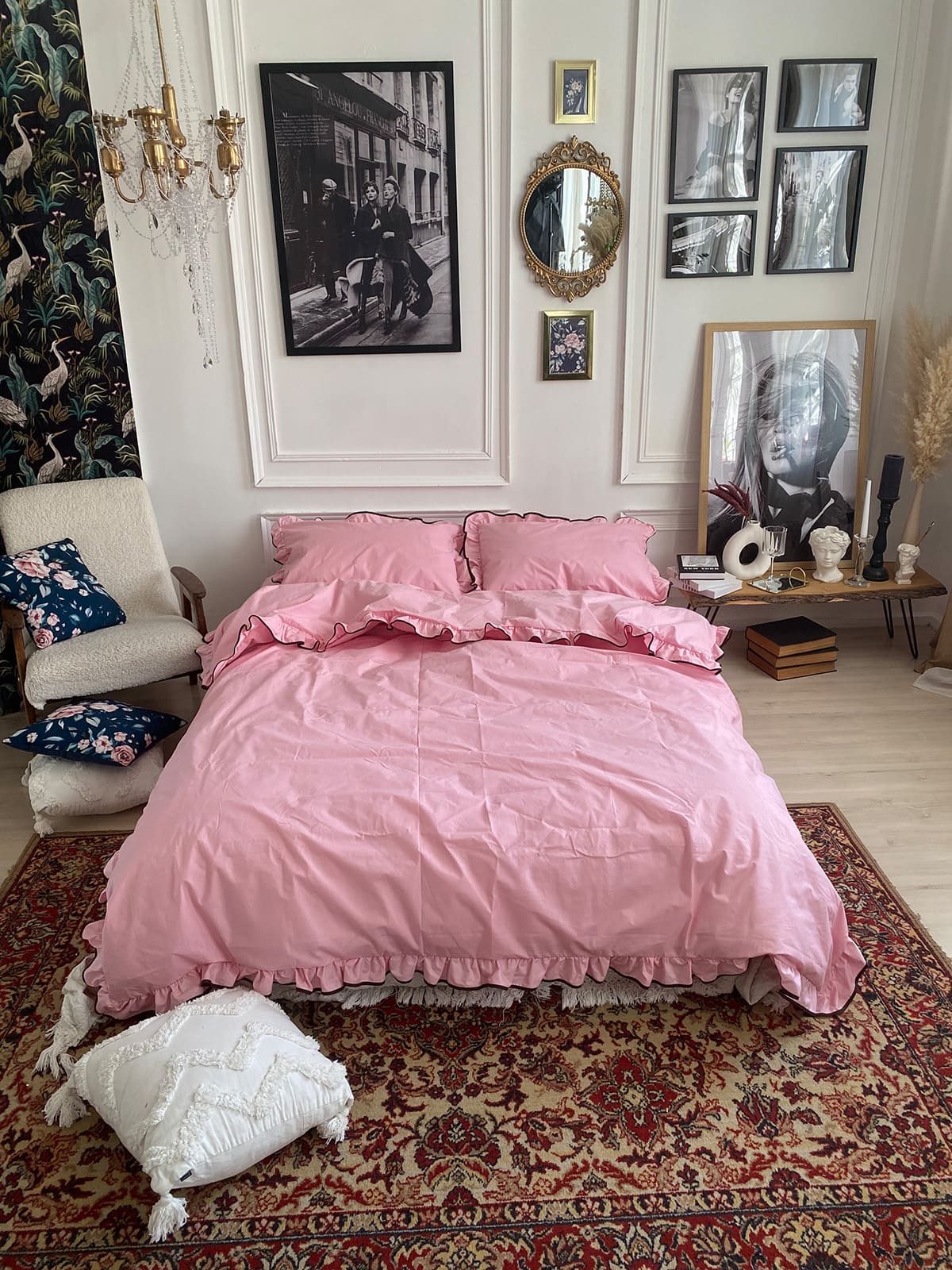 Комплект постільної білизни із бязі Barbie з рюшами