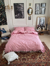 Комплект постільної білизни із бязі Barbie з рюшами