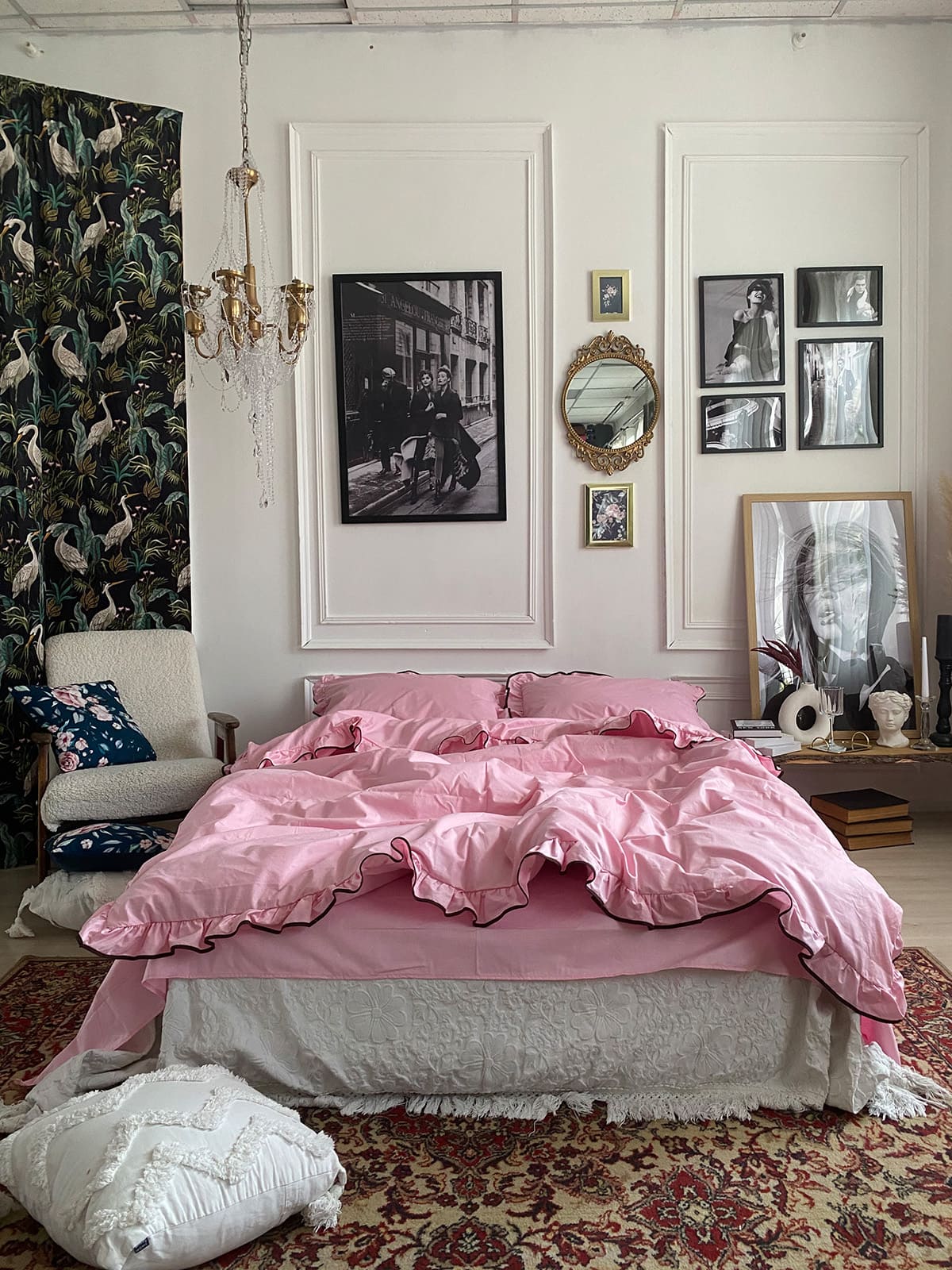 Комплект постільної білизни із бязі Barbie з рюшами