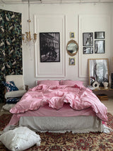 Комплект постільної білизни із бязі Barbie з рюшами