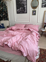 Комплект постільної білизни із бязі Barbie з рюшами