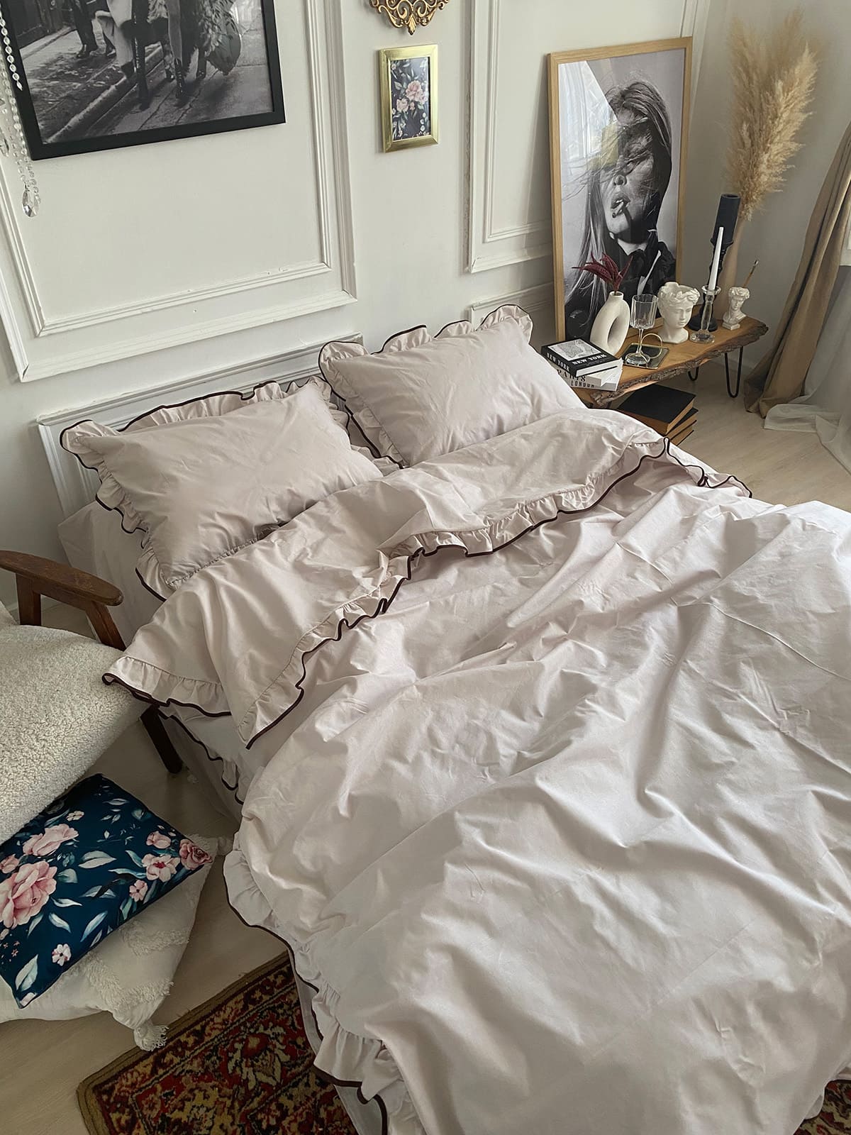 Комплект постільної білизни із бязі Mocco з рюшами