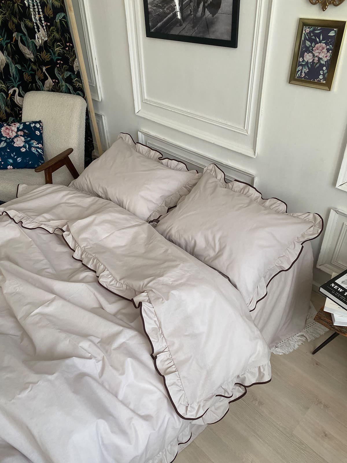 Комплект постільної білизни із бязі Mocco з рюшами