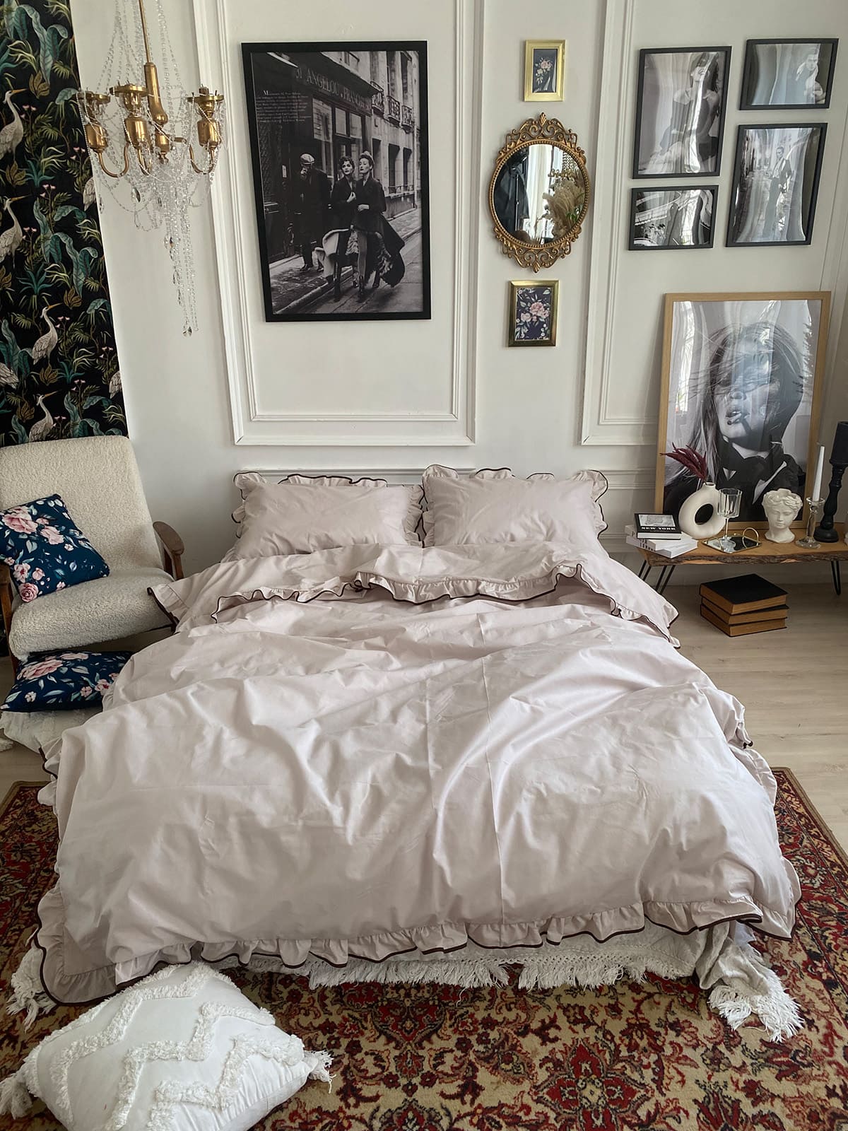 Комплект постільної білизни із бязі Mocco з рюшами