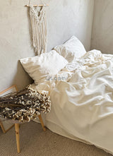 Комплект постільної білизни із бавовни та тенселу Ivory