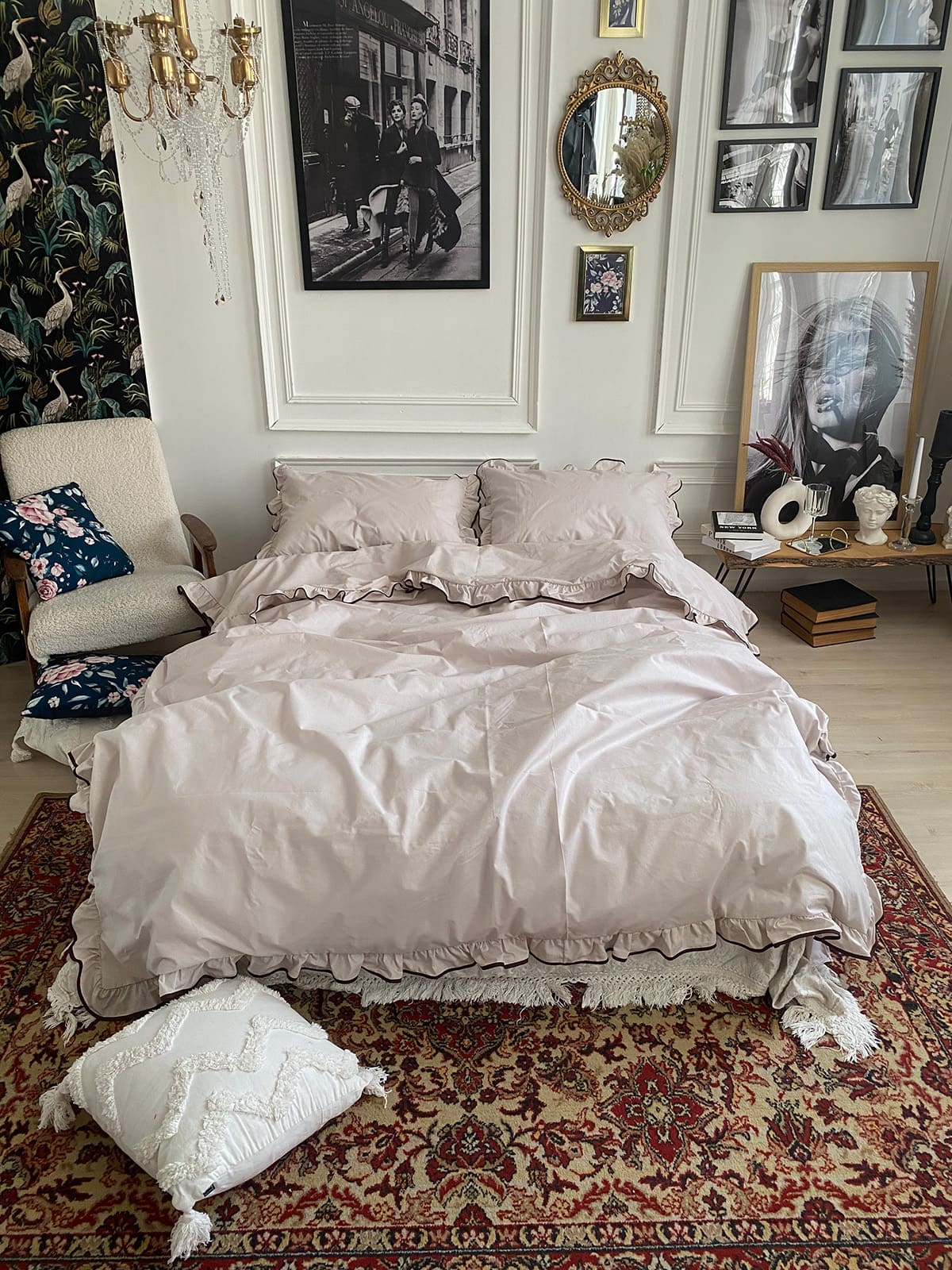 Комплект постільної білизни із бязі Mocco з рюшами