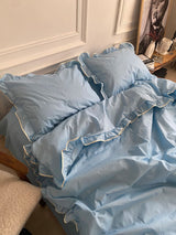 Комплект постільної білизни із бязі Sky з рюшами