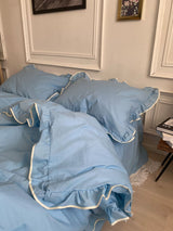 Комплект постільної білизни із бязі Sky з рюшами