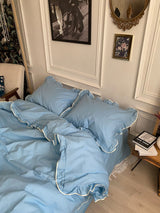 Комплект постільної білизни із бязі Sky з рюшами