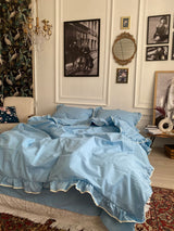 Комплект постільної білизни із бязі Sky з рюшами