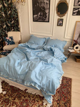 Комплект постільної білизни із бязі Sky з рюшами