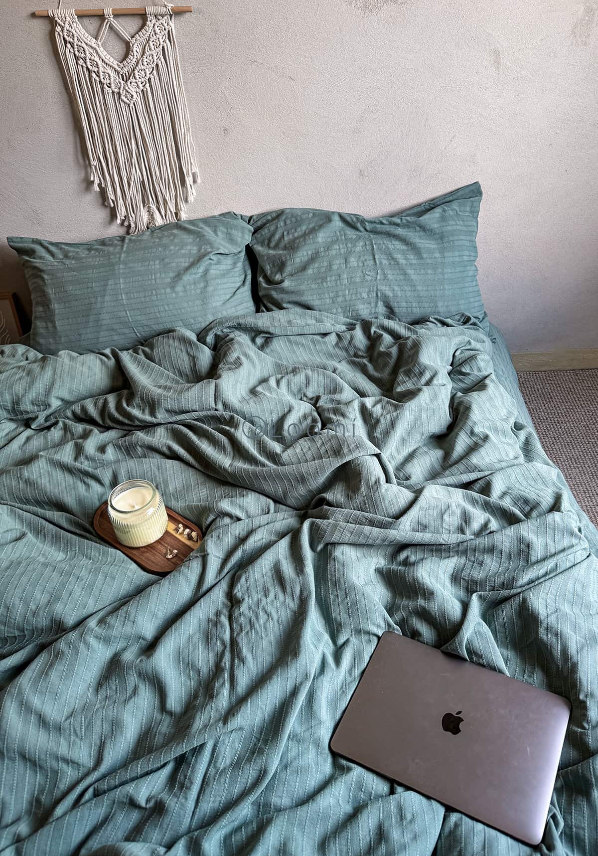 Комплект постільної білизни із бавовни та тенселу Petrol